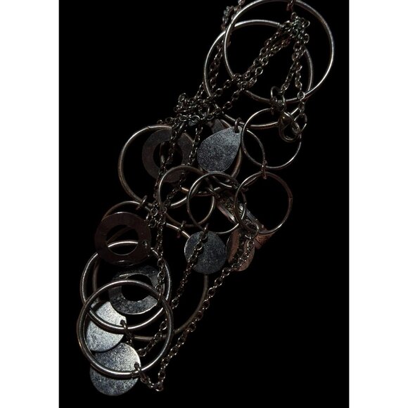 Gothic Y2K Hoop Link Charm Chain Necklace - Picture 9 of 10